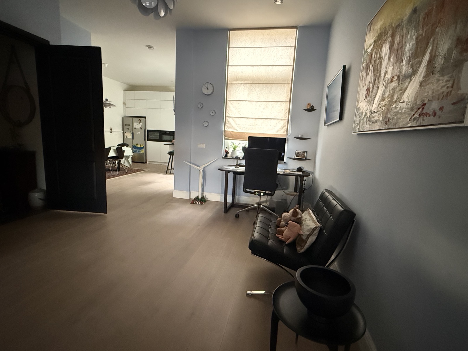 Living area looking towards the study and kitchen